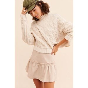 NEW Free People Positano Tiered Lace Up Mini Skirt